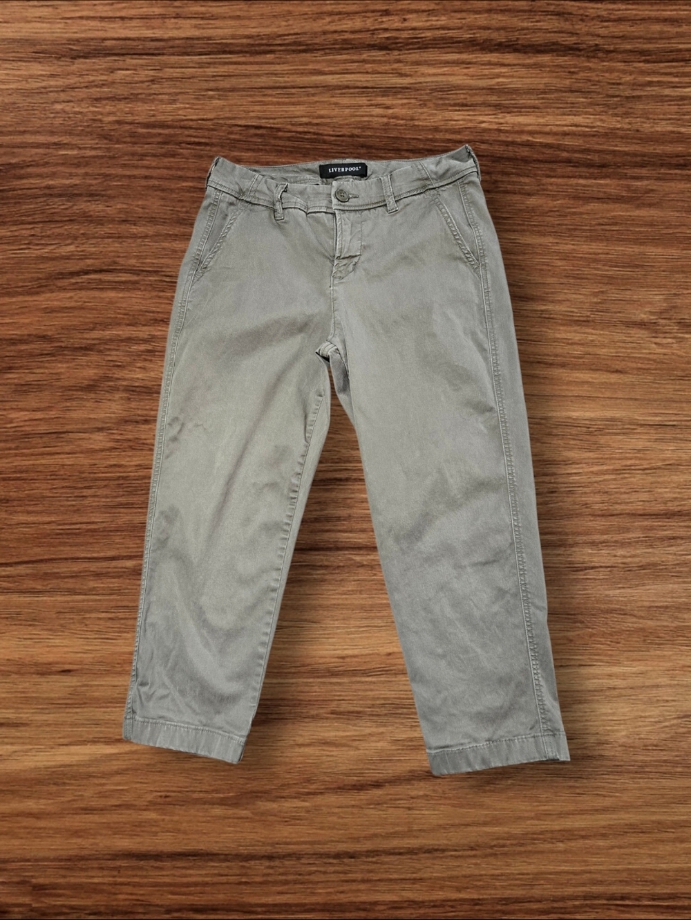 Liverpool Low Rise Olive Crop Pants